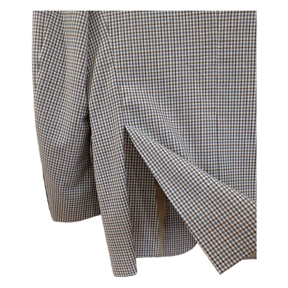 LIKE NEW CANALI Italy Men's 100% Wool Plaid Check Brown Two Button Blazer Sz 52L - Picture 10 of 13